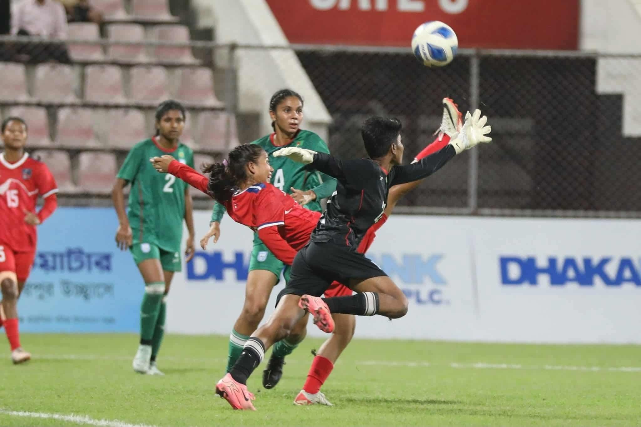 SAFF U-20 Women’s Championship 2025: बंगलादेशले नेपाललाई ४–० को फराकिलो अन्तरले पराजित